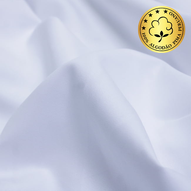Tecido Camisaria fio 70 Liso crepe - Venezia 01 Branco - 100% Algodão Pima - Milfios Tecidos