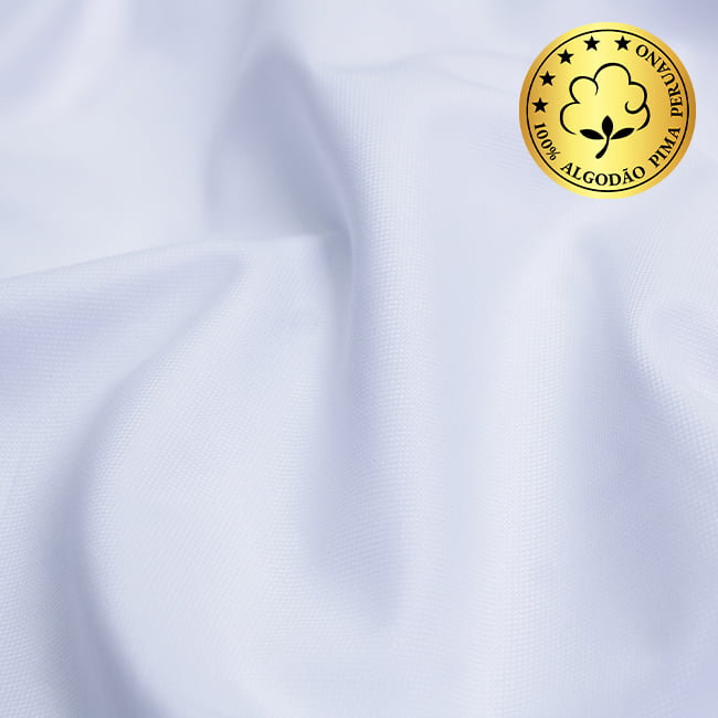 Tecido Camisaria fio 80 Maquinetado - Gradara Oxford 01 Branco - 100% Algodão Pima - Milfios Tecidos
