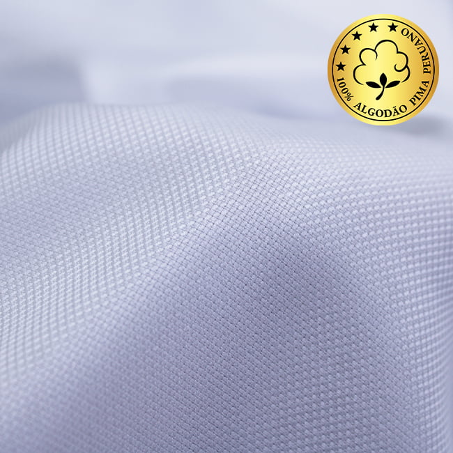 Tecido Camisaria fio 80 Maquinetado - Gradara Oxford 01 Branco - 100% Algodão Pima - Milfios Tecidos