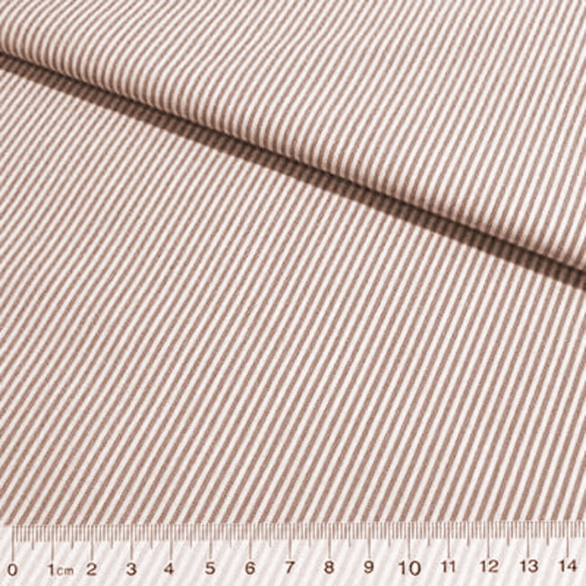 Tecido Camisaria Tricoline Fio 40 - Fio Tinto Listra P - Fendi - 100% Algodão - Milfios Tecidos