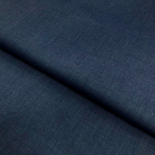 Tecido Camisaria Tricoline Fio 50  - Filas 52 - Liso - Azul Petróleo - 100% Algodão - Milfios Tecidos