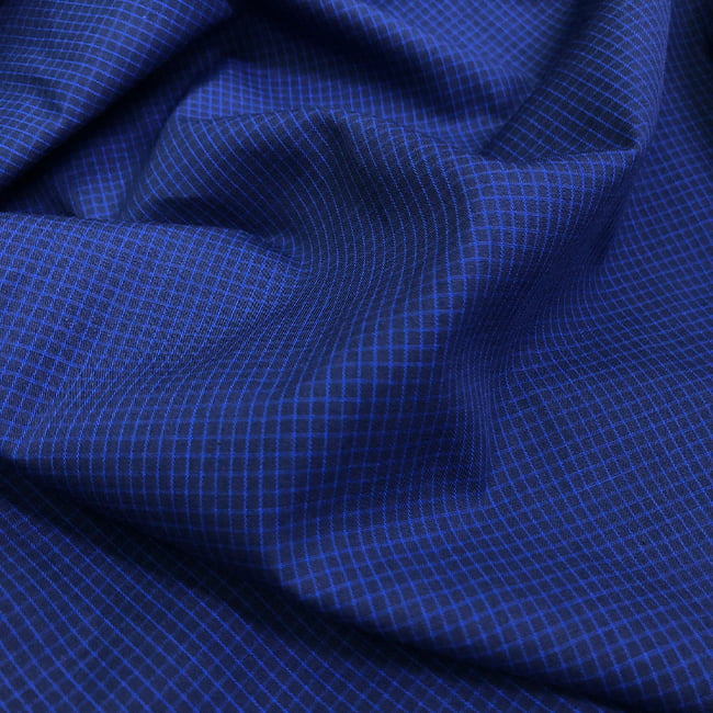 Tecido Camisaria Tricoline Fio 60 - Alexandria 330 Xadrez M Azul - Fundo Marinho - 100% Algodão - Milfios Tecidos