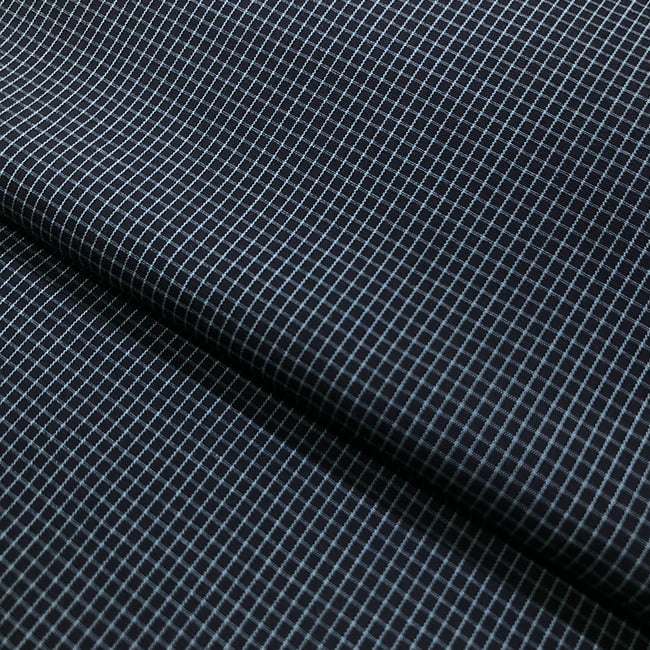 Tecido Camisaria Tricoline Fio 60 - Alexandria 331 Xadrez M Branco - Fundo Preto - 100% Algodão - Milfios Tecidos