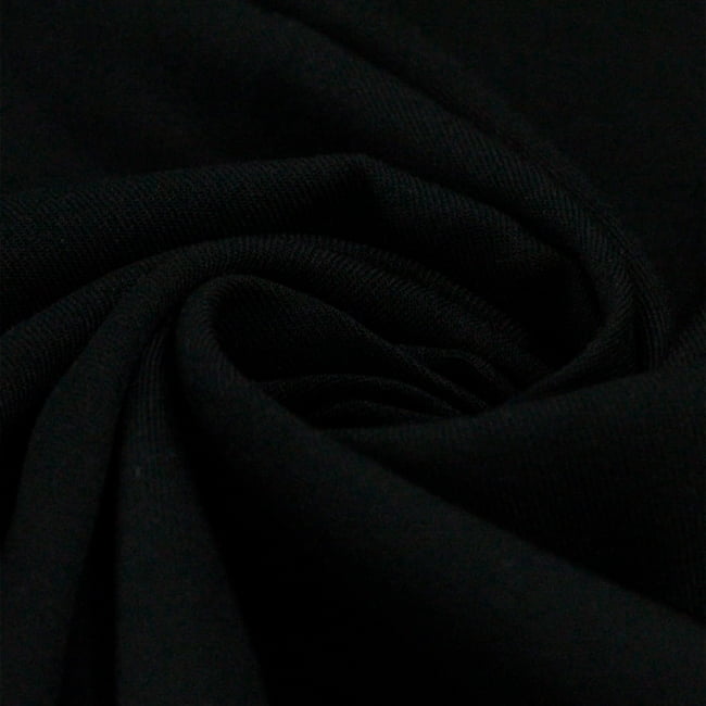 Tecido Viscose Lisa Sarjada Premium - Preto - 100% Viscose - Largura 1,45m - Milfios Tecidos