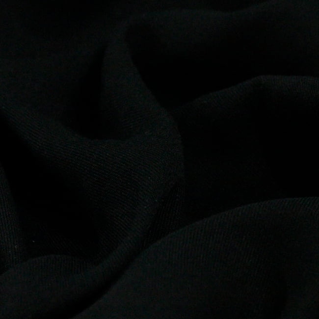 Tecido Viscose Lisa Sarjada Premium - Preto - 100% Viscose - Largura 1,45m - Milfios Tecidos
