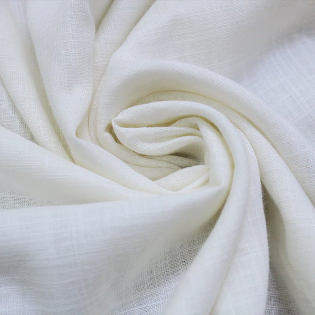 Tecido Cambraia de Algodão 02 - Off White - Trama de Linho - 100% Algodão - Milfios Tecidos
