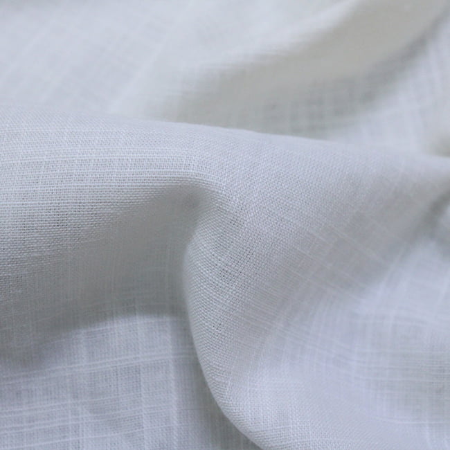 Tecido Cambraia de Algodão 02 - Off White - Trama de Linho - 100% Algodão - Milfios Tecidos