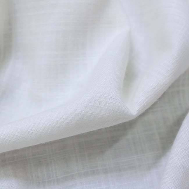 Tecido Cambraia de Algodão 02 - Off White - Trama de Linho - 100% Algodão - Milfios Tecidos