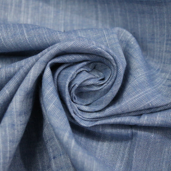 Tecido Cambraia de Algodão - Biarritz 10 - Azul Jeans - 100% Algodão - Milfios Tecidos