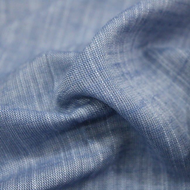 Tecido Cambraia de Algodão - Biarritz 10 - Azul Jeans - 100% Algodão - Milfios Tecidos