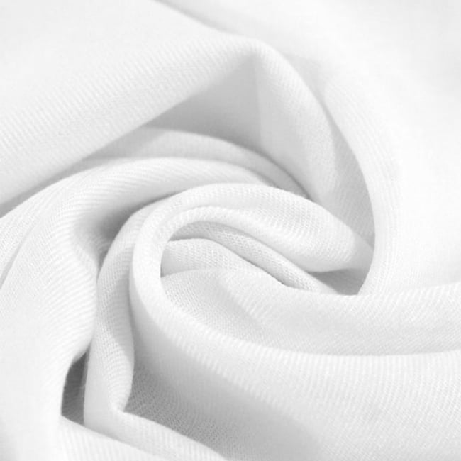 Tecido Viscose Lisa Sarjada Premium - Branco - 100% Viscose - Largura 1,45m - Milfios Tecidos