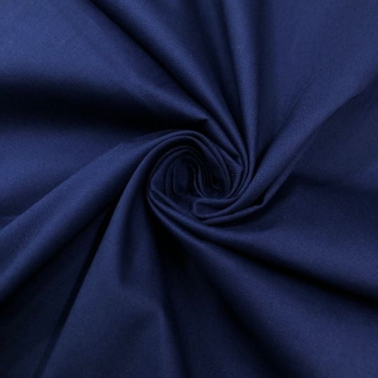 Tecido para camisaria tricoline fio 40 liso marinho, 97% algodão e 3% elastano