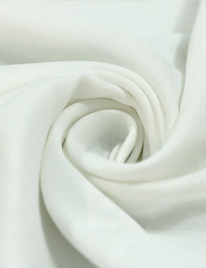 Tecido Viscose Lisa Sarjada Premium - Off White - 100% Viscose - Largura 1,45m - Milfios Tecidos
