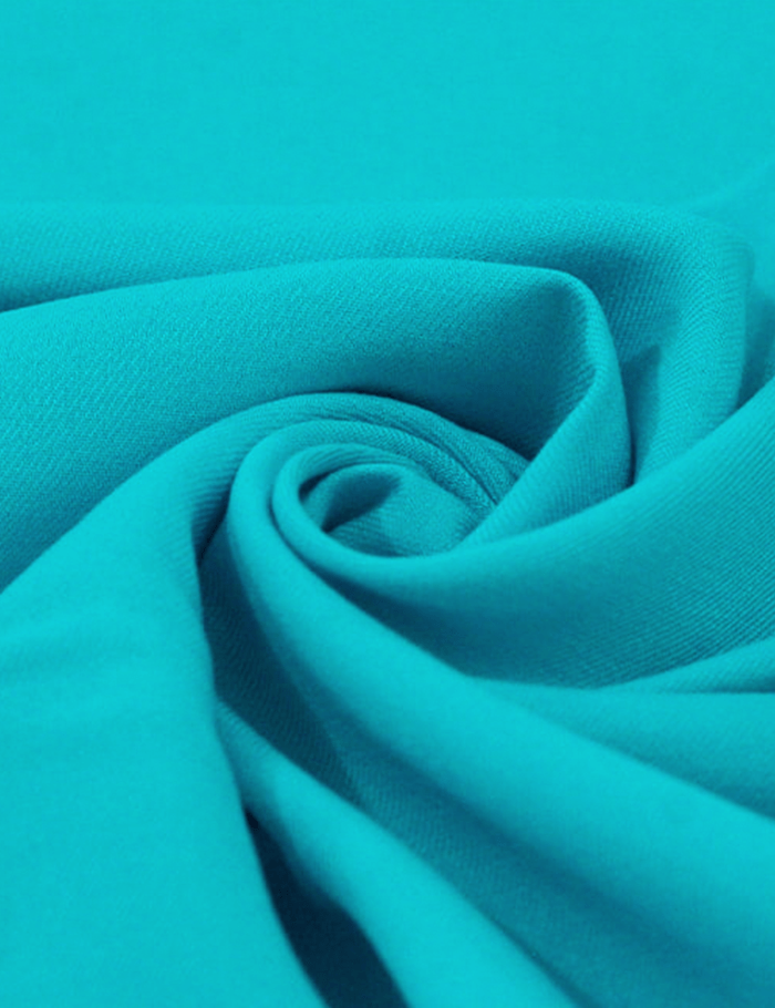 Tecido Viscose Lisa Sarjada Premium - Turquesa - 100% Viscose - Largura 1,45m - Milfios Tecidos